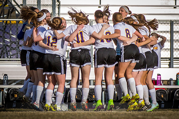 DeForest Girls Varsity Soccer team getting fired up in the Spring 2015 season