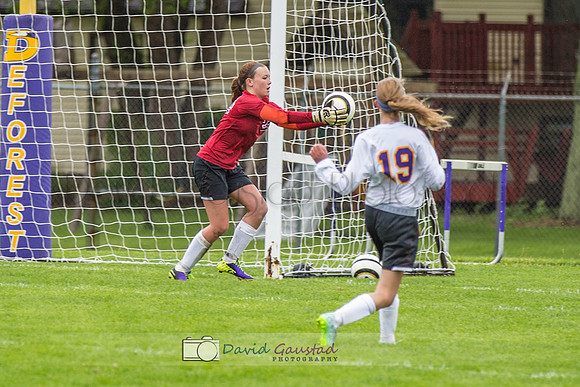 Pictures of girls DeForest JV soccer at DMB Community Bank Stadium DeForest