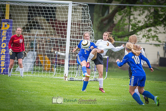 girls DeForest JV soccer at DMB Community Bank Stadium DeForest