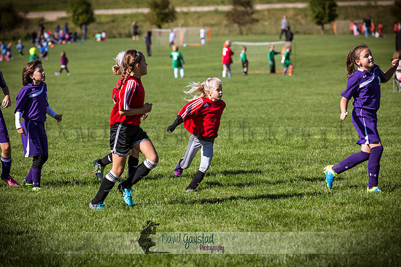 Photos from the DeForest Norski and Sauk Prairie Tornadoes U13 girls soccer game on September 19 2015 at Linde field DeForest