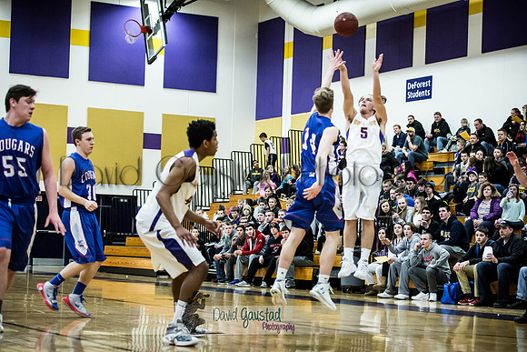 Jadon Sackman DeForest Boys Basketball vs Janesville Craig February 2016