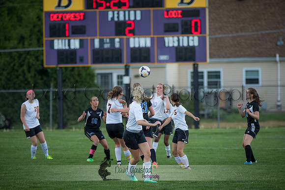 DeForest Girls JV Soccer vs Lodi on May 24th 2016