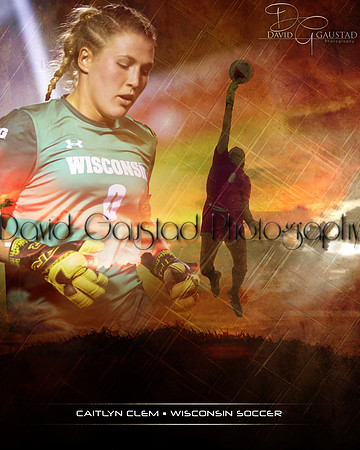 Caitlyn Clem  - Sunset Soccer with Texture overlay  Wisconsin Women's Soccer